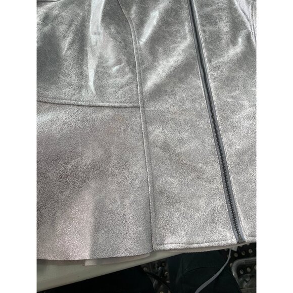 C Wonder by Christian Siriano Metallic Knit Ruffle Jacket Size 2X Antique Silver - Picture 8 of 9
